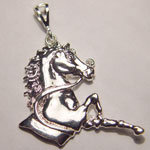 Sterling Silver longing horse charm/pendant