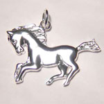 Sterling Silver galloping horse pendant