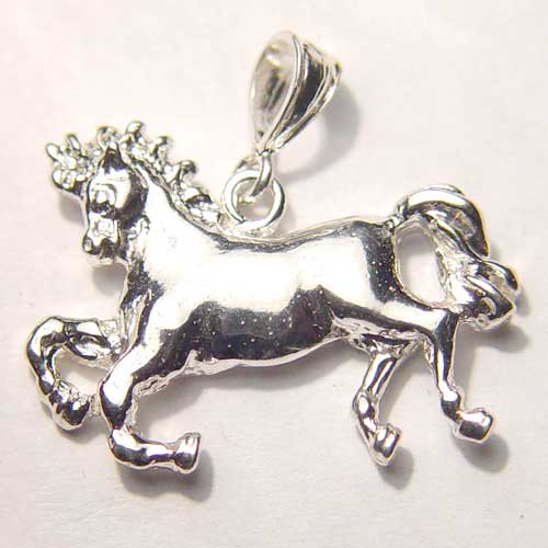 Sterling Silver galloping horse pendant