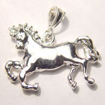 Sterling Silver galloping horse pendant