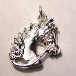 Sterling Silver horse head in bridle charm/pendant