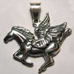 Sterling Silver galloping Pegasus charm/pendant