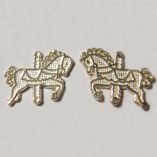 Sterling Silver small carousel horse post earrings