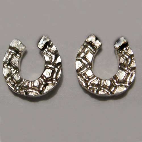 Sterling Silver nugget style horseshoe post earrings