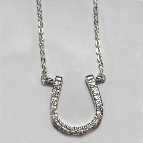 Sterling SIlver Cubic Zirconia horseshoe necklace