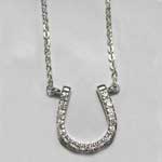 Sterling SIlver Cubic Zirconia horseshoe necklace