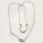 Sterling Silver horseshoe necklace with Cubic Zirconia