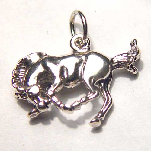 Sterling Silver small bucking bronco charm/pendant