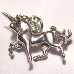 Sterling SIlver 3D small prancing unicorn charm/pendant