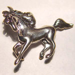 Sterling Silver 3D galloping horse pendant