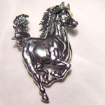 Sterling Silver running horse with tail up brooch/pendant