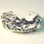 Sterling Silver open galloping horse herd cuff bracelet
