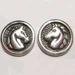 Sterling Silver round horsehead post earrings