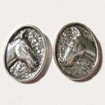 Sterling Silver oval horsehead post earrings