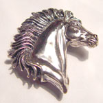 Sterling SIlver large horse head brooch/pendant