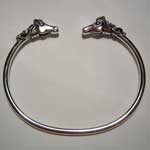 Sterling Silver flexible horsehead cuff bracelet