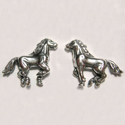 Sterling Silver galloping horse post earrings