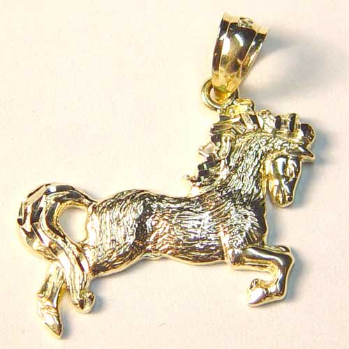 gold rearing horse charm/pendant