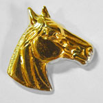 gold detailed horse head pendant