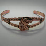Copper horse head cuff bracelet