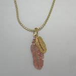Copper double feather necklace