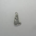 backside of Sterling Silver 3-D seated cat pendant