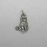 Sterling Silver 3-D seated cat pendant