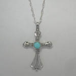 Sterling Silver Turquoise cross necklace