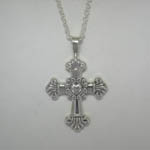 Sterling Silver ornate cross necklace