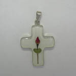 Sterling Silver white cross flower pendant