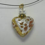 Venetian Glass Clear Luna heart on nylon cord necklace