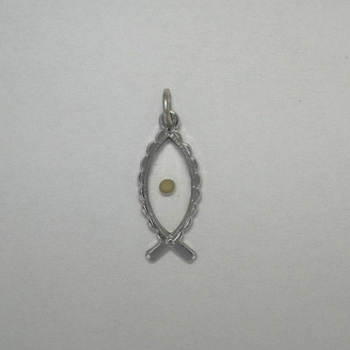 Sterling Silver Ichthus with Mustard Seed pendant