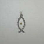 Sterling Silver Ichthus with Mustard Seed pendant