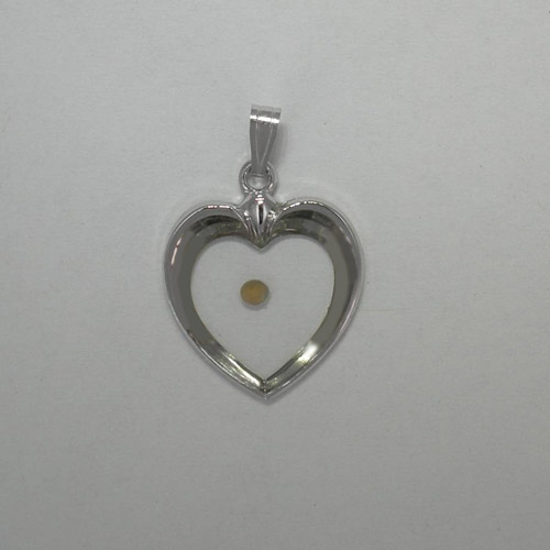 Sterling Silver heart with Mustard Seed heart shaped pendant