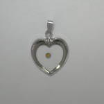 Sterling Silver heart with Mustard Seed heart shaped pendant