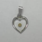 Sterling Silver small heart with Mustard Seed pendant