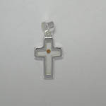 Sterling Silver cross with Mustard Seed pendant