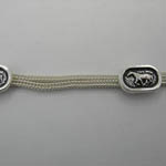 close up of horse designs on Sterling Silver two strand necklace