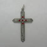 Sterling Silver Ruby birthstone cross pendant