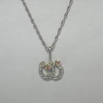 Black Hills Gold Sterling Silver double horse shoe neckace