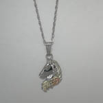 Black Hills Gold Sterling Silver small horse head necklace