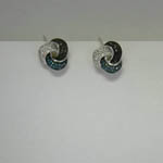 Sterling Silver diamond knot post earrings