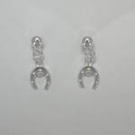 Sterling Silver small dangle horseshoe post earrings