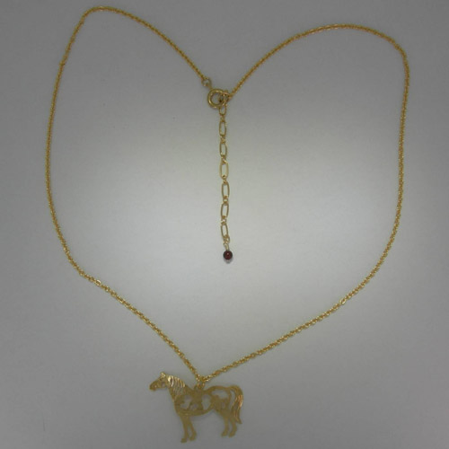 14 karat yellow gold Pinto Horse necklace