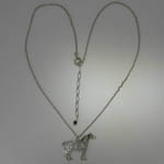 Rhodium plated Pinto Horse necklace
