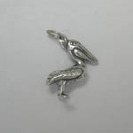 Right side of 3 D Sterling Silver Pelican charm pendant