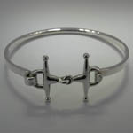 Sterling Silver full cheek snaffle bit bangle bracelet
