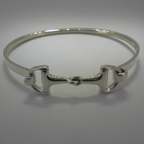 Sterling Silver snaffle bit bangle bracelet