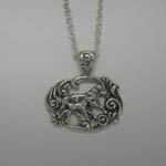 Sterling Silver trotting mare and foal necklace