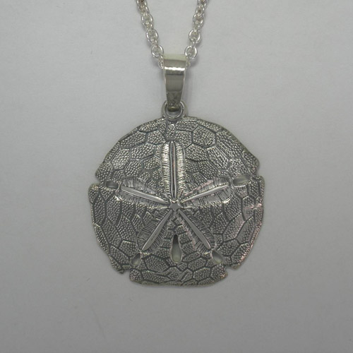 Sterling Silver large Sand Dollar necklace
